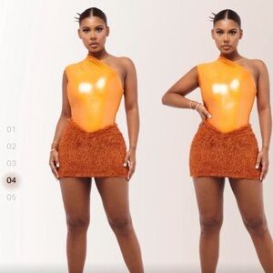 Orange One-Shoulder Dress